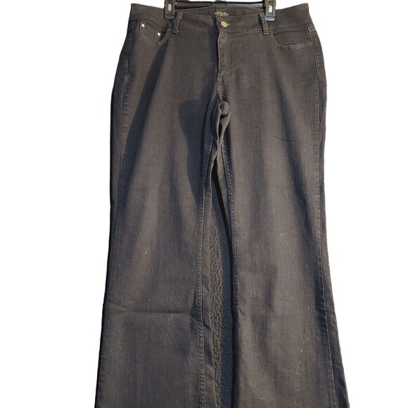 Riders By Lee Womens Jeans Black Size 18M Cotton Blend Zip Button Stretch - Picture 1 of 12